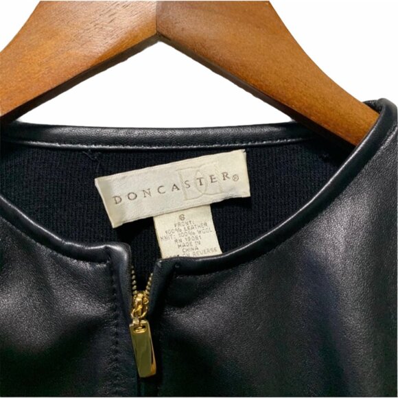 Doncaster 100% Leather & Wool Gold Detail Luxury Jacket S - Picture 5 of 11